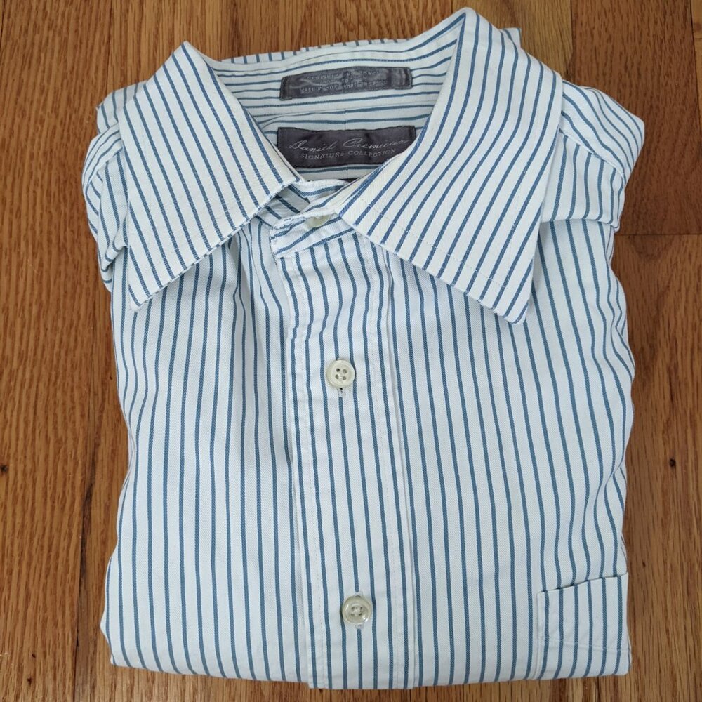 Daniel Cremieux 16.5x35 Dress Shirt - Blue/White - Picture 8 of 9